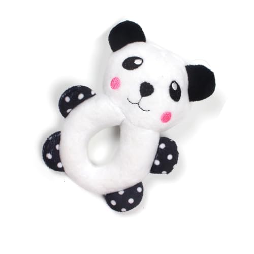 NYSUZHOUJI Hunde-Plüschspielzeug, weiches Premium-Material, Zähneknirschen, Kreisform, niedliches Tier-Design, Haustier-Plüschspielzeug (Panda) von NYSUZHOUJI