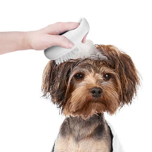 NYSUZHOUJI Hundebadebürste, Schrubber, weich, ergonomisch, Pfotenmassage, Shampoo, Pflegebürste, Badespender für Hunde, Katzen, Haustiere (Grey) von NYSUZHOUJI