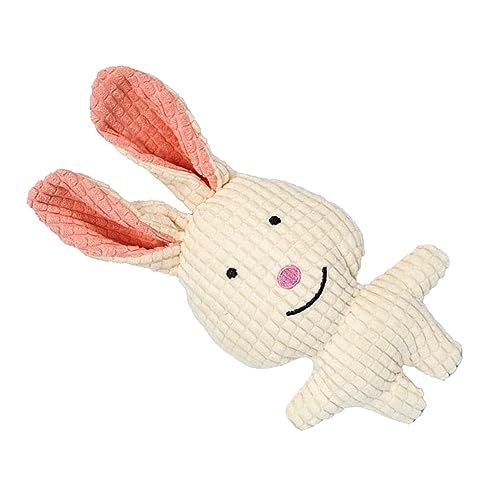 NYSUZHOUJI Kauspielzeug für Haustiere, weiches Plüsch, bissfest, quietschendes Spielzeug, interaktiv für Hunde und Katzen (White Rabbit) von NYSUZHOUJI