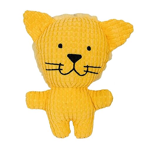 NYSUZHOUJI Kauspielzeug für Haustiere, weiches Plüsch, bissfest, quietschendes Spielzeug, interaktiv für Hunde und Katzen (Yellow Lion) von NYSUZHOUJI