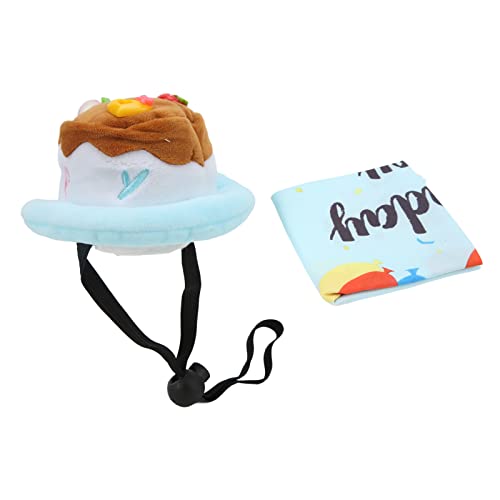 NYSUZHOUJI Pet Birthday Anzug entzückender Hundepartykostüm mit Hut und Schal für niedliche Tierverkleidungen Vorräte (Ballonblauer Anzug) von NYSUZHOUJI