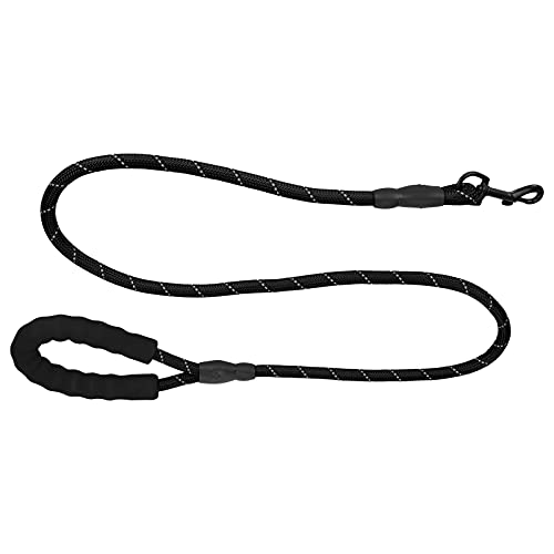 Reflektierende Nylon-Haustier Leine robuste leichte Leine für mittlere und große Hunde (Black) von NYSUZHOUJI