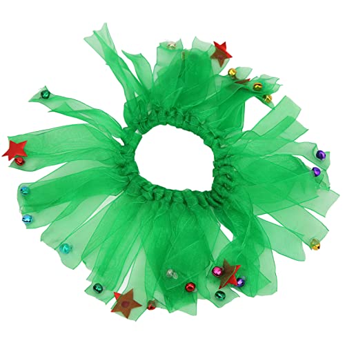 Weihnachten Jingle Bells Dekoratives Hundehalsband mit Glockenakzenten für Festliche Haustierkleid, grünes süßes elastisches Band, das für kleine und mittlere Haustiere geeignet (M) von NYSUZHOUJI