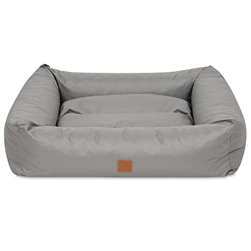 NYVI Hundebett NYVIPet Maurice 100x82 cm Grau - Herausnehmbares, Viskoelastisches Kissen - Hundekissen Hundesofa Für Große Hunde - Höchster Liegekomfort, Oeko-TEX von NYVI