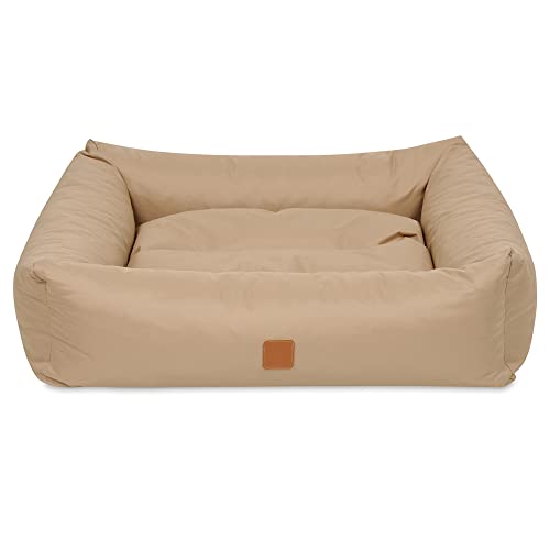 NYVI Hundebett NYVIPet Maurice 70x61 cm Cappuccino - Herausnehmbares, Viskoelastisches Kissen - Hundekissen Hundesofa Für Kleine & Mittlere Hunde - Höchster Liegekomfort, Oeko-TEX von NYVI