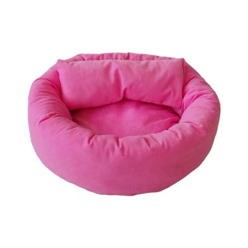 NZDFH Hundebett Katzenbett Flauschig, Rund Hundekissen Katzenkissen, Hundebett Waschbar, 35 cm Donut Plüsch Haustierbett für Kleine, Mittelgroße Hunde, Katzen und Andere Haustiere, Rosa von NZDFH