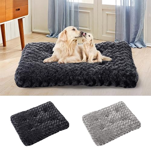 NZDFH Hundebett mittelgroße Hunde, Hundebetten flauschig für Kleine Hunde, 48x28cm Waschbar Hundekissen, Katzenbett, rutschfeste Unterseite Hundekissen, Haustierbett Hundematratze, Schwarz von NZDFH