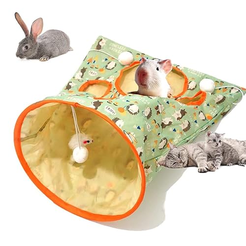 Cat Tunnel Bag,Lovely Foldable Cat Tunnel Toy,Cat Tunnel Cat Toy, Cat Play Tunnel with Plush Ball, Interactive Cat Drill Bag Toy,Cat Self Interactive Toys with Plush Ball von NaHibu