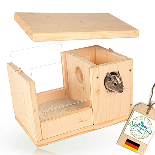 Nagergaleria® Premium Hamster Sandbad mit genialer Schmutzschleuse für gesunde Nager wie Rennmaus Degu Ratte Maus von Nagergaleria