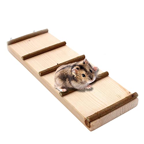 Nagergaleria® Hamsterleiter aus Naturholz Brücke Treppe Naturholz Klettern Zubehör Spielzeug für Hamster und Kleintiere, handgemacht von Nagergaleria