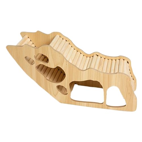 Naisicatar Hamster -Tunnel, Hamster -Versteck 12.6x4.3x5,3in Holz Hamster Hune mit Leiter und Mehreren Löchern belüftete Rastful Hamster Tunnel Hamster Cage Accessoires von Naisicatar