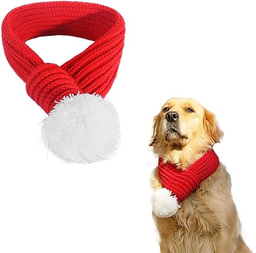 Naler Hunde Weihnachten Schal Weihnachtskostüm Hundekleidung Haustier Weihnachtsschal Weihnachts-Schal Rot Hundekostüm groß XL von Naler