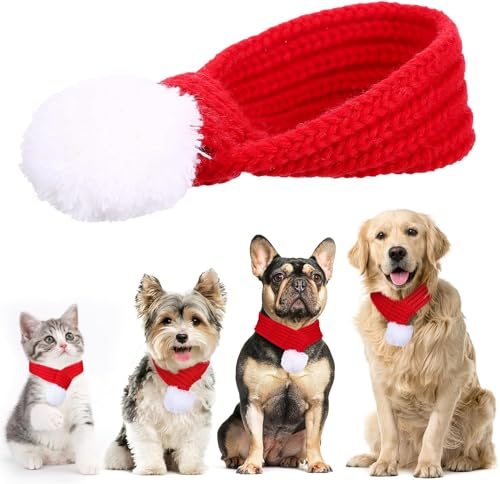 Naler Roter Schal für Haustiere, Weihnachtsmann, Zubehör für Katzen, Hunde und andere Haustiere für Weihnachtsfeier, Gastgeschenk, Größe M von Naler