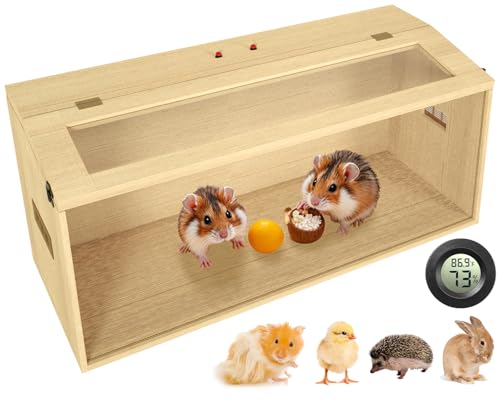 81,3 cm Hamster-Habitat-Gehege, obere Öffnung, abschließbare Dachtür, Rennmaus, Zwerghamsterkäfig mit Hygrometer, kaufester syrischer Hamsterkäfig für Mäuse, Kleintiere, Holz, 81,3 cm L x 40,6 cm B x von Nalwort