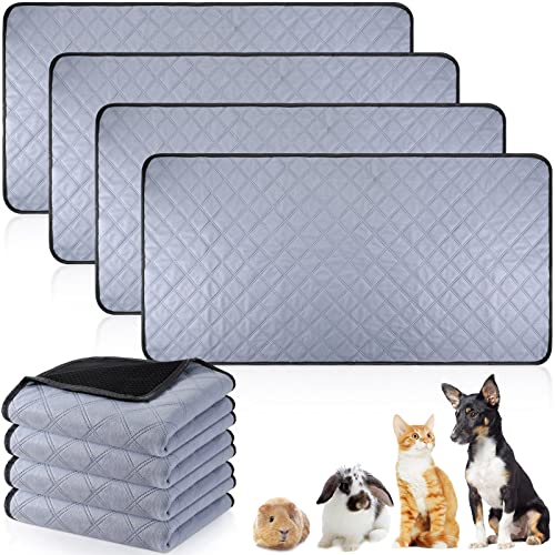 4 Pack Meerschweinchen Käfig Einlage Waschbare Welpen Unterlagen Wiederverwendbare Trainingsunterlagen PIPI Matte für Meerschweinchen Hamster Kleintiere (Pfote Stil, 91 x 104 cm) von Namalu