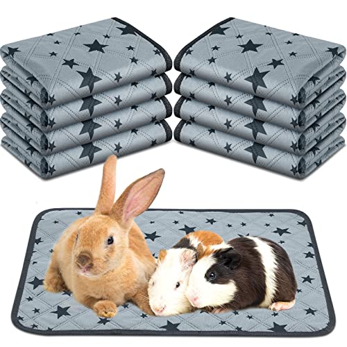 Namalu 8 Stück PIPI Pads Wiederverwendbar Urin Unterlagen für Meerschweinchen Waschbar Fleece PIPI Matte rutschfest Haustier Unterlagen Saugfähig Käfig Einlage mit Stern Muster (12 x 12 Zoll) von Namalu