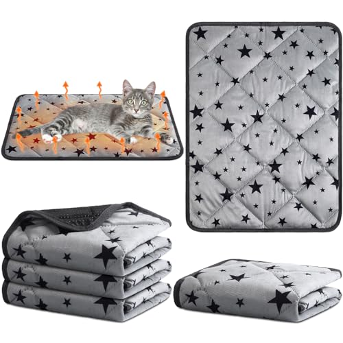 Namalu Selbstwärmendes Katzenbett, 45,7 x 61 cm, selbstheizend, Katzenmatte, Sternmuster, weiche Hundebox-Unterlage, thermische Haustierbettmatte, rutschfeste Hundehüttenmatte, waschbar, für drinnen von Namalu