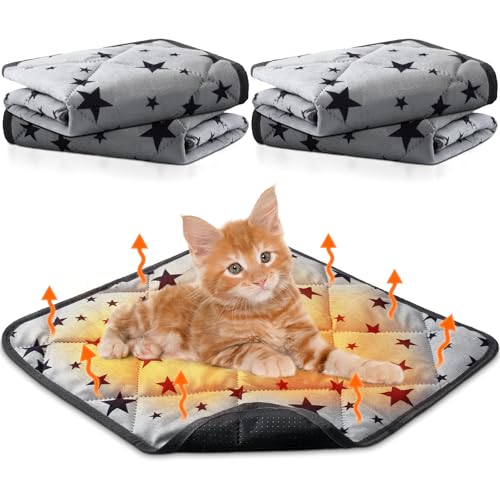 Namalu 4 Selbstwärmende Katzendecken Selbstheizende Hundedecke mit Stern Muster Weiche Decke für Haustier Waschbares Hundebett rutschfeste Heizdecke für Outdoor Indoor (45 x 45 cm, Quadrat) von Namalu