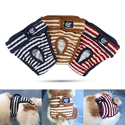 NAMSAN Hunde Windeln 3 Stück Waschbare Schutzhose für Hündinnen Einstellbare Hunde Höschen für Urin Inkontinenz/Untrainierte Welpen/Läufigkeit Hündin - XL von Namsan