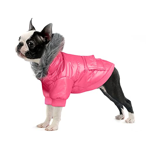 NAMSAN Hundemantel für mittelgroße Hunde, warme Hundekleidung mit Kappen, winddichter Hunde-Kapuzenpullover für mittelgroße Hunde, kaltes Wetter, Rosa, Größe XL von Namsan