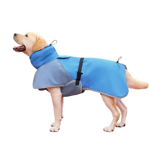 NAMSAN Hunderegenmantel Wasserdicht Hunde Regenjacke Winter Hundemantel Verstellbarer Hundejacke mit Reflektierenden Streifen Geeignet für Mittlere und Große Hunde - 6XL von Namsan