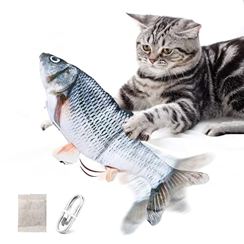 Namsan Elektrischer Fischspielzeug für Katzen,Realistische Katzenspielzeug Fisch, Wackelfischspielzeug mit Katzenminze, Interaktives SpielzeugGeeignet für Katzen und Welpen im Innenraum von Namsan