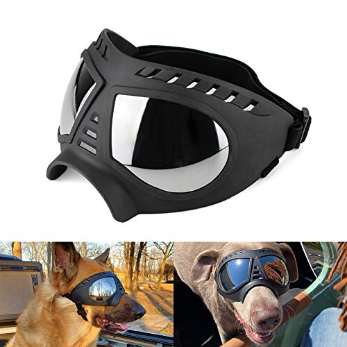 Namsan Hundebrille, mittelgroß, Anti-UV-Sonnenbrille, Winddicht, schneefest, weicher Rahmen, Brille für Lange Schnauze, Hunde, Augenschutz, Schwarz von Namsan