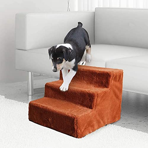 NAMSAN Hundetreppe Katzentreppe Einfache Montage Haustiertreppe mit Waschbar Plüschbezug für Sofa/Bett, 42 x 40 x 31cm von Namsan