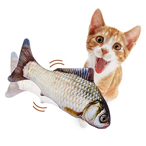 Namsan Katzenspielzeug Fisch Elektrisch Fisch Spielzeug Beweglicher Zappelnder Fisch für Katzen USB Fisch Katzenspielzeug mit Katzenminze von Namsan