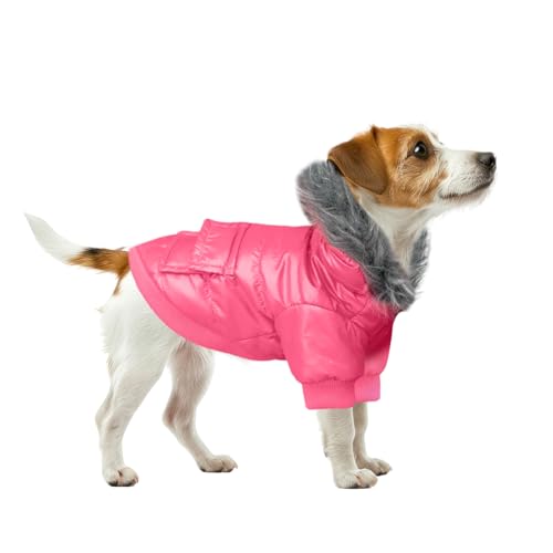 Namsan Pet Puppy Dog wasserfeste Kleidung und Winddichte Kapuzen Winter warme Kleidung Mantel Outwear -Pink -Medium von Namsan