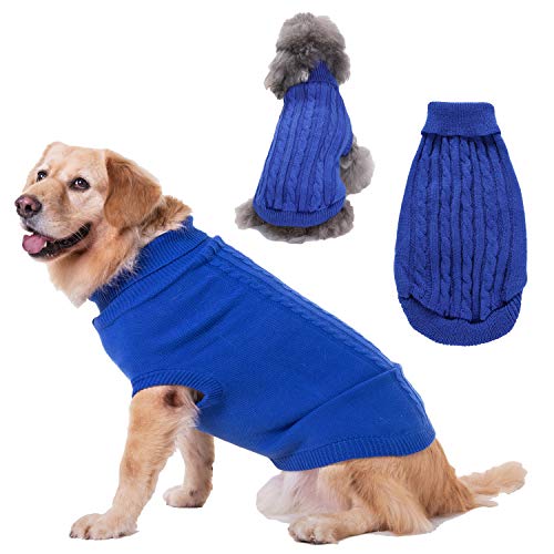 Namzi Hundebekleidung für Hunde, weich, dick, warm, Winter-Welpenpullover für Hunde, Dunkelblau, Größe S von Namzi