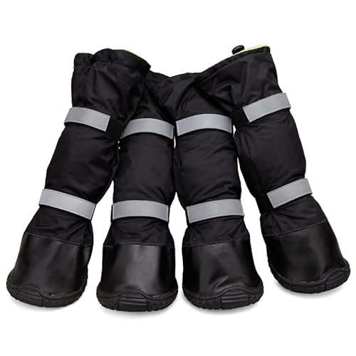 Namzi Outdoor Hundeschuhe Winter Hundeschuhe rutschfest für Schnee Regen (Schwarz, 2XL, 4 Stück) von Namzi