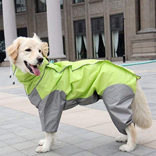 Namzi Wasserdichter Hunde-Regenmantel, leichte Haustier-Regenkleidung mit Poncho-Kapuze (4XL, A02) von Namzi