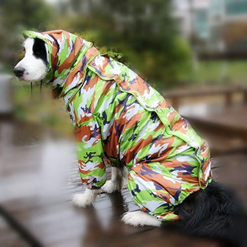 Namzi Wasserdichter Hunde-Regenmantel, leichte Haustier-Regenkleidung mit Poncho-Kapuze (5XL, A06) von Namzi