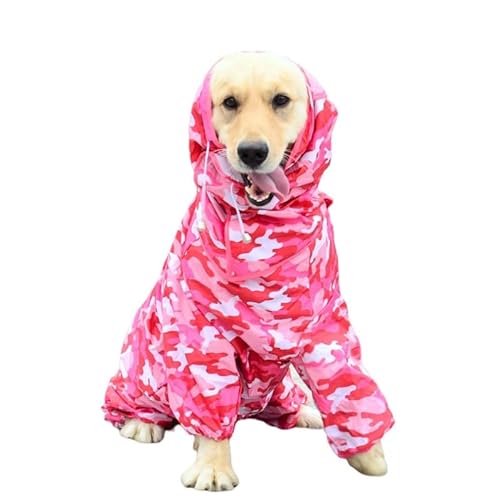 Namzi Wasserdichter Hunde-Regenmantel, leichte Haustier-Regenkleidung mit Poncho-Kapuze (5XL, A07) von Namzi