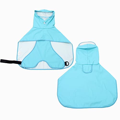 Namzi Wasserdichter Hunde-Regenmantel, leichte Haustier-Regenkleidung mit Poncho-Kapuze (7XL, Blau) von Namzi