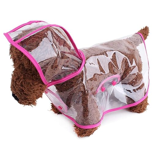 Namzi Wasserdichter Hunde-Regenmantel, leichte Haustier-Regenkleidung mit Poncho-Kapuze (8XL, Rose) von Namzi