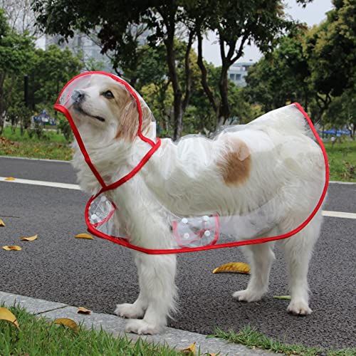 Namzi Wasserdichter Hunde-Regenmantel, leichte Haustier-Regenkleidung mit Poncho-Kapuze (Größe 8XL, Rot) von Namzi