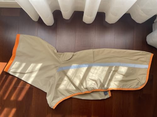 Namzi Wasserdichter Hunde-Regenmantel, verstellbar, reflektierend, leicht, Haustier-Regenbekleidung (3XL, Khaki) von Namzi