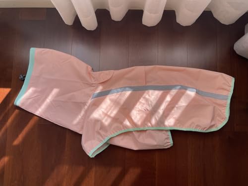 Namzi Wasserdichter Hunde-Regenmantel, verstellbar, reflektierend, leicht, Haustier-Regenkleidung (3XL, Rosa) von Namzi