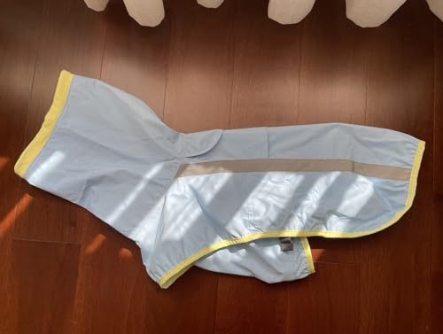 Namzi Wasserdichter Hunde-Regenmantel, verstellbar, reflektierend, leicht, Haustier-Regenkleidung (5XL, Blau) von Namzi