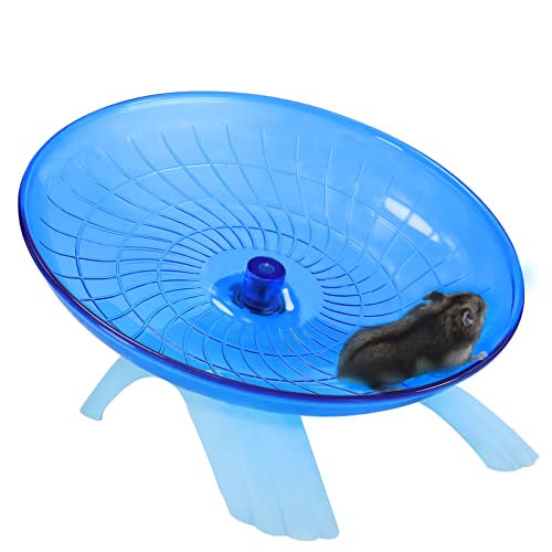 Fliegender Untersetzer, Hamsterrad, geräuschloser Spinner, 18 cm, leiser Übungsläufer für Käfig, Zwergtiere, kleine Ratten (blau) von Nanaborn