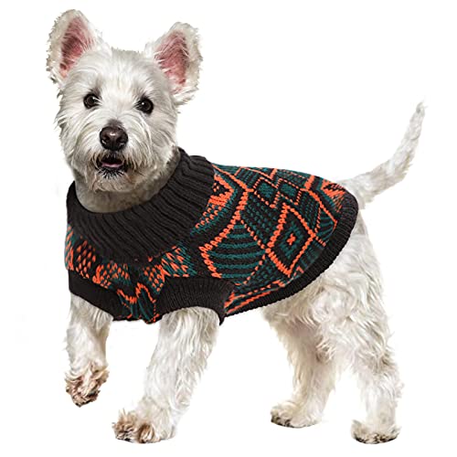 Cozy Pet Hundepullover, weiche Strickware, Retro-Stil, warm, Rollkragen, für Hunde und Katzen, Winterkleidung, gestrickter Hundepullover, Katzen, Bekleidung für Weihnachten und Halloween von Nanaki