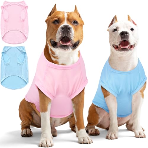 Nanaki Atmungsaktive Hunde-Shirts für große Hunde, elastisches T-Shirt, Tank-Top, weiches Netzgewebe, leicht, schnell trocknend, Sweatshirt, Pullover, Weste, Pyjama, ideal als Sonnenschutz, Frühling von Nanaki