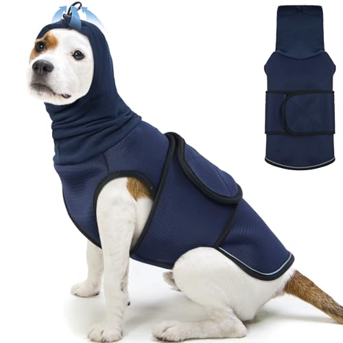 Nanaki Hunde-Angstweste, gewichtete Hundeweste, beruhigender Kapuzenpullover, verstellbares Shirt für Hunde, Angstlinderung, Hundejacke, beruhigende Weste, Feuerwerk, Gewitter, Reisen, Trennung, von Nanaki