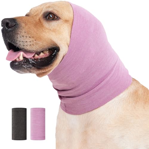 Nanaki Quiet Dog Headband Dog Head Cover, No Flap Ear Wrap Anxiety Relief & Calming Dogs, Hood Cover for Dogs, Pet Ear Protector Dog Calming Hoodie Ear Muffs for Dogs Noise Protection Grooming Bathing von Nanaki