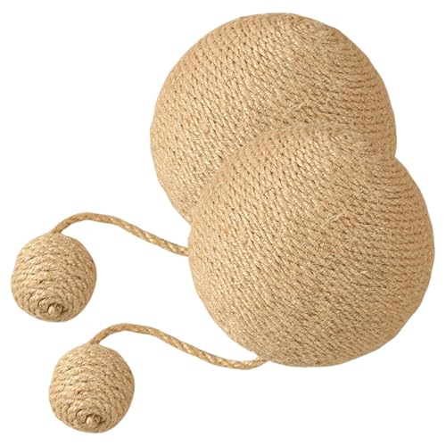 Nankoyal Katzenkratzer Sisal | Kaninchenkratzspielzeug Katzenspielzeug Sisalball, verschleißfester Sisal-Kratzball Katzenkratzbrett für Kleintiere von Nankoyal