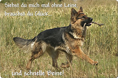 +++ Deutscher SCHÄFERHUND - Metall WARNSCHILD Schild Hundeschild Sign - DSH 05 T12 von Nanyuk