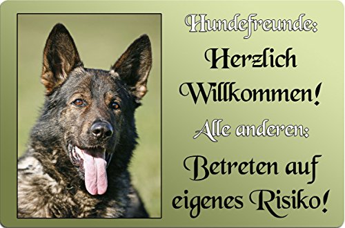 +++ Deutscher SCHÄFERHUND - Metall WARNSCHILD Schild Hundeschild Sign - DSH 21 T58 von Nanyuk