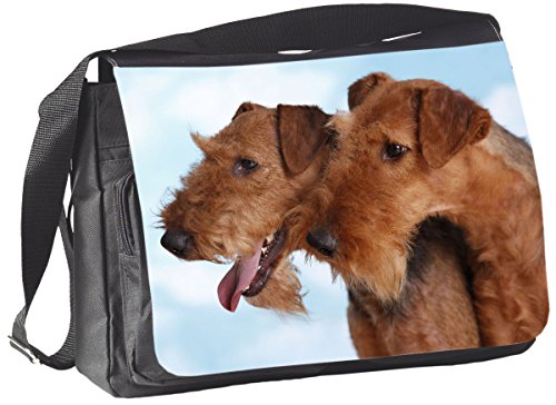 Nanyuk +++ Airedale Terrier - COLLEGETASCHE Tasche UMHÄNGETASCHE Schultertasche - AIT 05 von Nanyuk